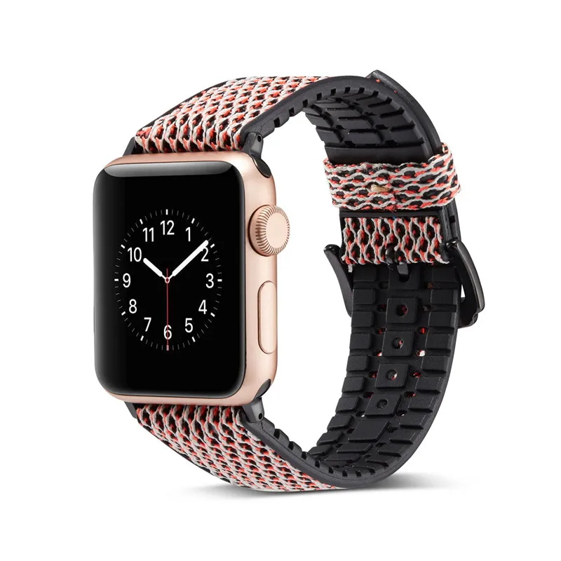 Кожаный силиконовый ремешок для Apple Watch Band4/2/1 Спортивный Браслет Смарт аксессуары