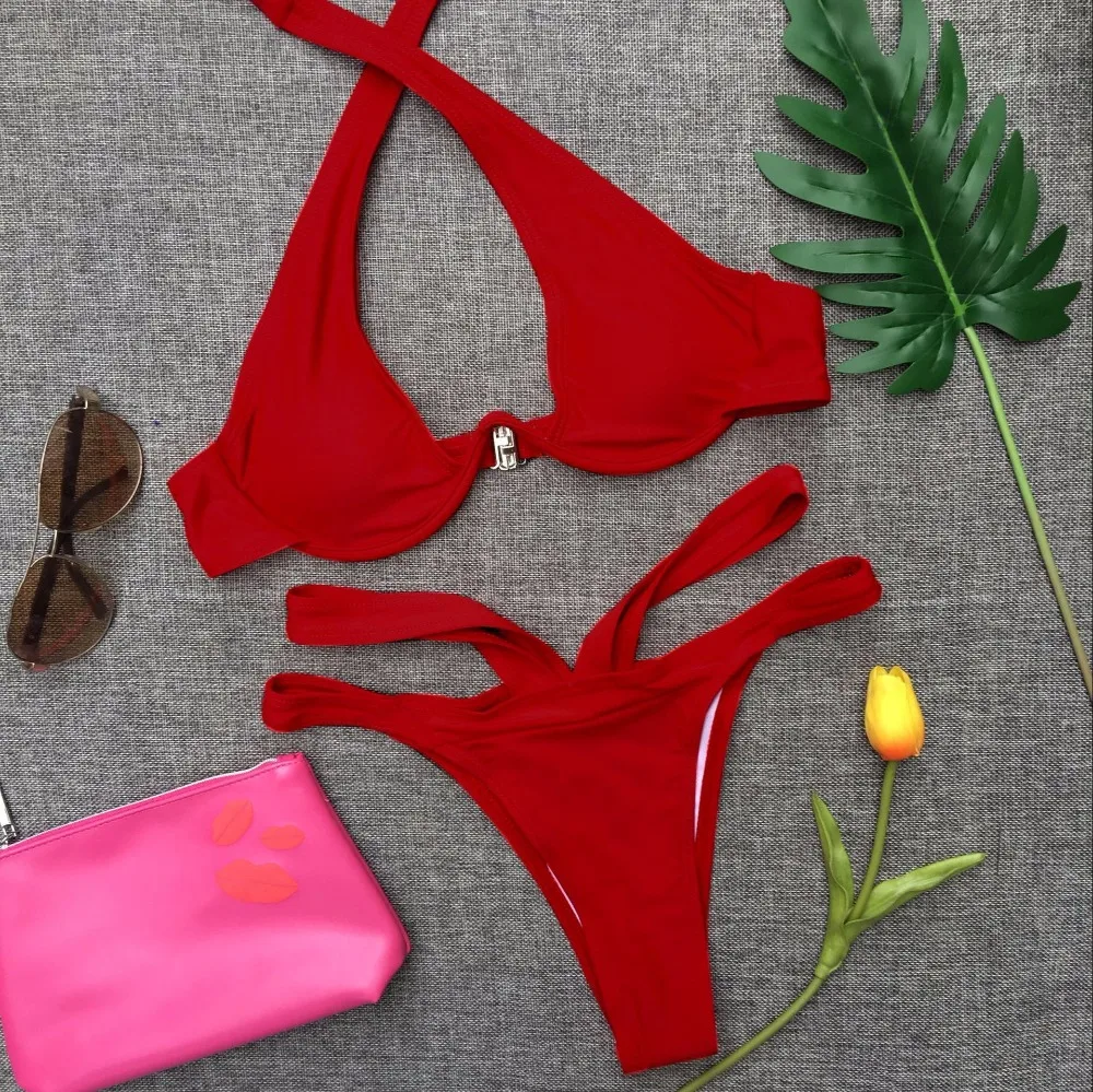 Бикини 2019 женский купальник сексуальный в форме сердца купальник-бикини пляжная