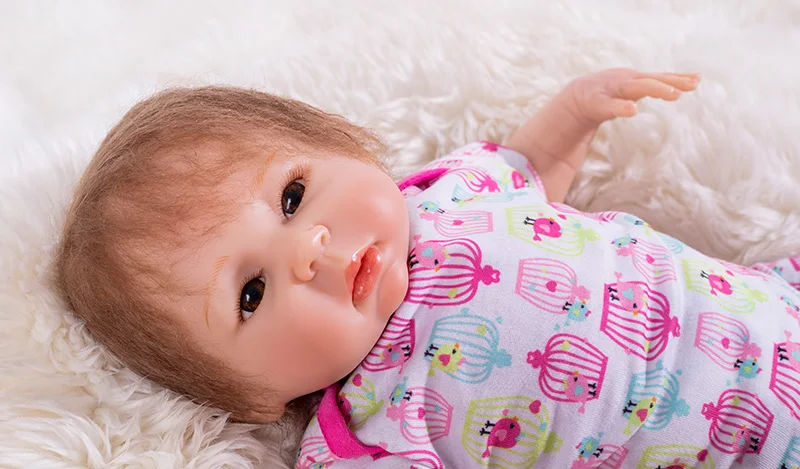 2018 Новый dollmai силикона Reborn Baby куклы в розовый около 18 дюймов прекрасная кукла для