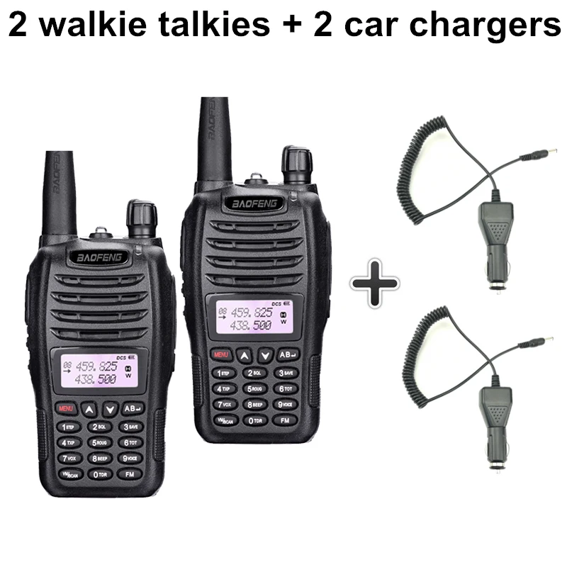 Add 2 car chargers 2 шт. Baofeng UV-B6 Двухдиапазонная рация 10 км Pofung B6 5 Вт 2000 мАч портативный радиоприемопередатчик PTT Telsiz CB двухстороннее радио - Цвет: Add 2 car chargers