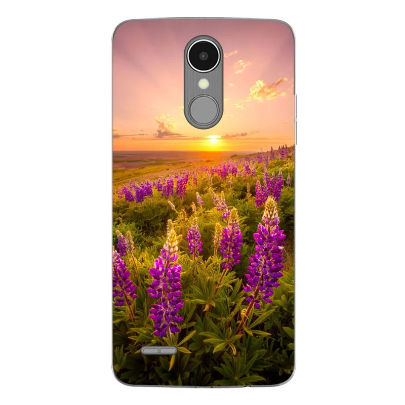 Для LG K8 2017 5 0 &quotкрышка силиконовый чехол цветы окрашены ТПУ Мягкая задняя крышка