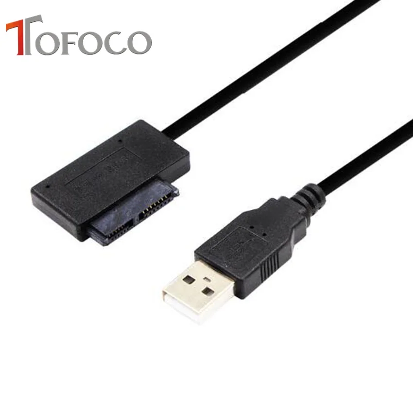 Кабель конвертер TOFOCO USB 2 0 на SATA 6 + 7P внешний адаптер оптического привода для