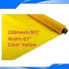 Сетка для трафаретной печати, 5 метров (5 ярдов), желтая, 80 т, 200 м-63 дюйма, ширина моноволокна, сеточка для шелкографии PW
