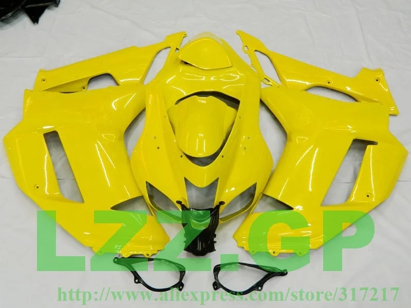 

LZZ.GP Glossy Yellow Fairing Kit FOR Kawasaki NINJA ZX 6R 636 07 08 ZX-6R 07-08 ZX6R 2007 2008 ZX 6R 07 08 Fairings &tail Co