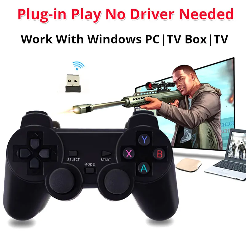 2 4G беспроводной геймпад для Android PC PS3 tv Box джойстик пульт дистанционного
