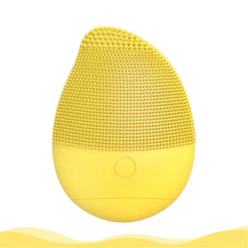 Mango-Yellow Симпатичная щетка для очищения лица звуковая вибрация мини-очиститель для лица силиконовая кисточка для чистки пор водонепроницаемый массажный инструмент для лица - Цвет: Mango-Yellow