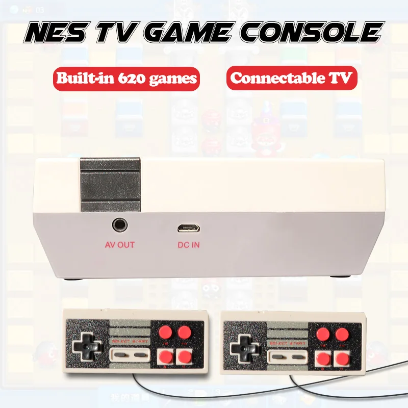 Мини ТВ игровая консоль 8 бит AV выход Ретро видео встроенный 620 игр Ручной игровой