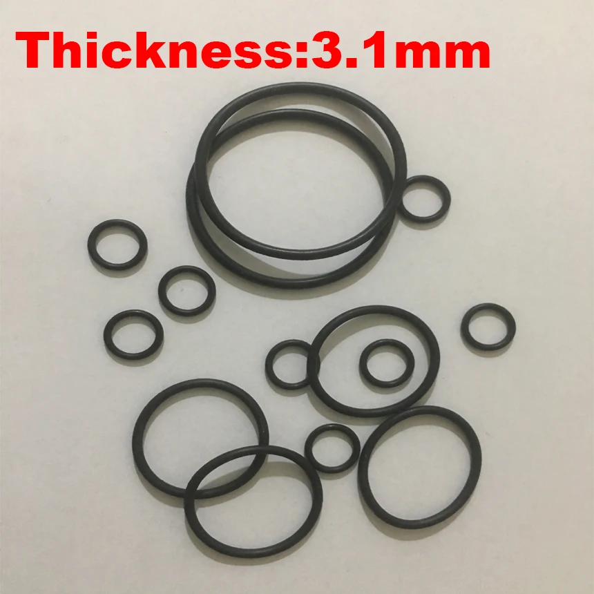 30pcs 125x3.1 125*3.1 128x3.1 128*3.1 130x3.1 130*3.1 OD*Thickness Black NBR Nitrile Chemigum Rubber O-Ring Seal O Ring Gasket |