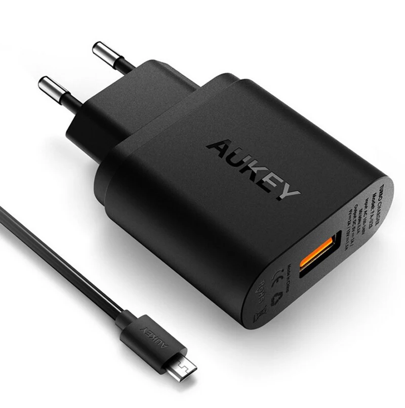 AUKEY Quick Charge 3.0 2.0 18W Phone Charger USB Wall Charger adapter For IPhone HTC Sony  HTC US/EU plug