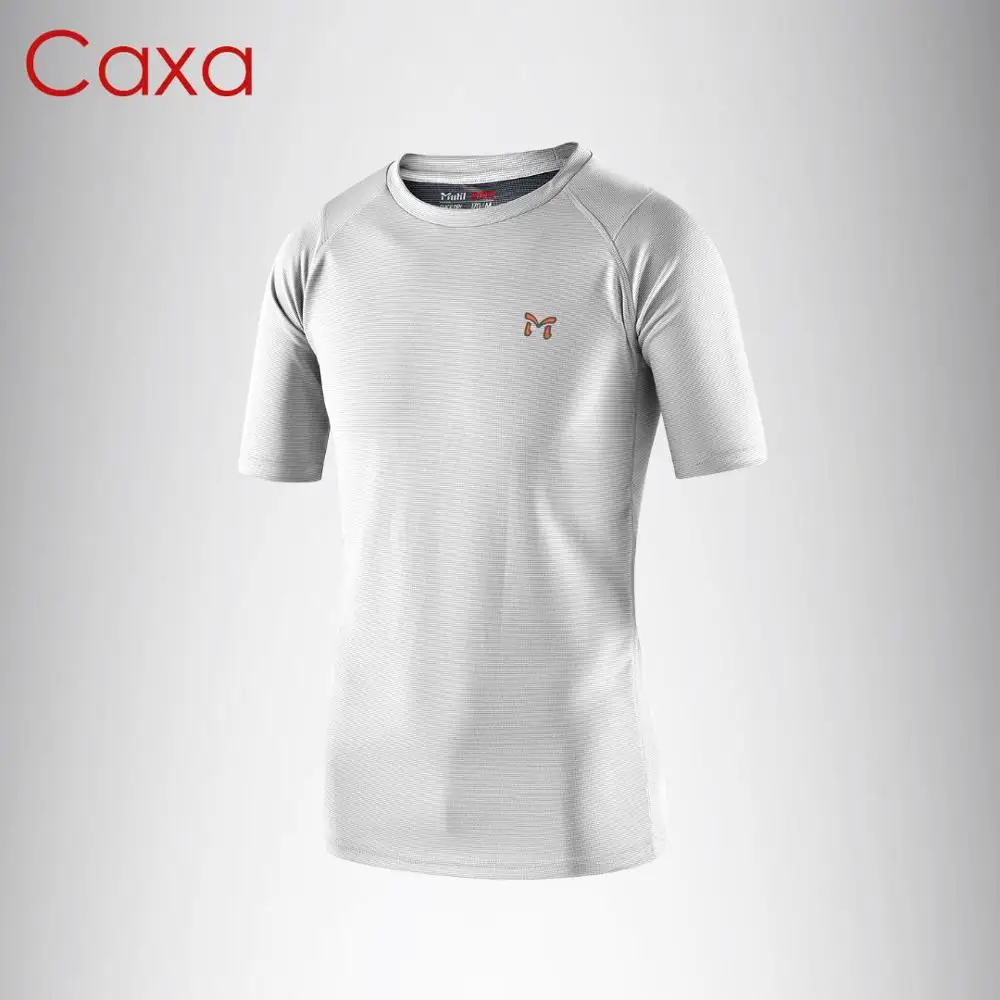 Gray Caxa Мужская быстросохнущая Спортивная футболка, светильник, мягкая футболка для альпинизма, баскетбольная уличная спортивная футболка для бега, футболка для спортзала, фитнеса - Цвет: Gray