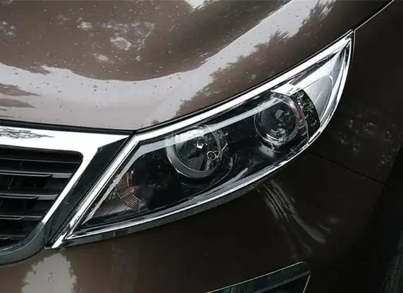 Для KIA Sportager 2011-2014 ABS хром 2 шт. автомобильный аксессуар крышка передней фары |