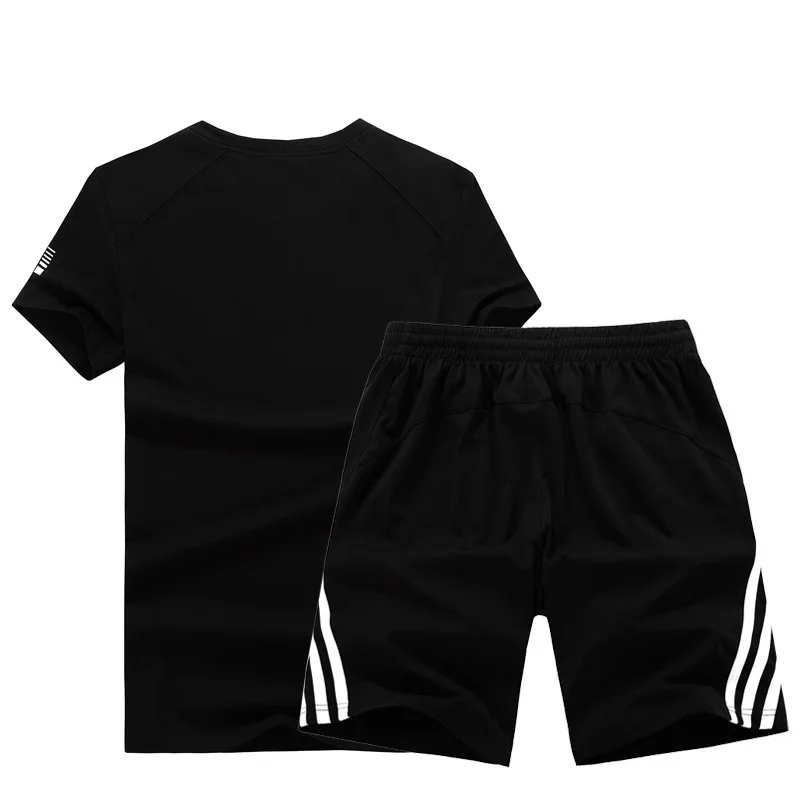 Мужской спортивный костюм большого размера плюс 8XL футболка в полоску с коротким