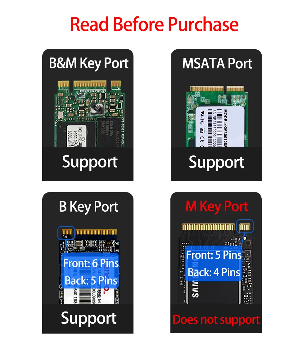 M.2 портативный жесткий диск ssd Чехлы Кабель с разъемом типа c usb 3,0 msata 2242/2260/2280 жесткий диск hdd алюминиевый корпус hdd внешний жесткий диск коробка