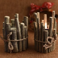 diy rustic and romantic wooden delicate christmas vintage candle holder for new year party wedding home decor craft