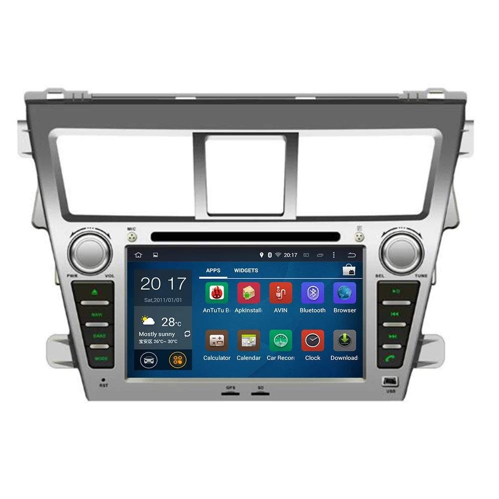 Восемь ядер Android 10 Два Din Автомобильный dvd плеер Satnav для TOYOTA Vios Belta Yaris седан