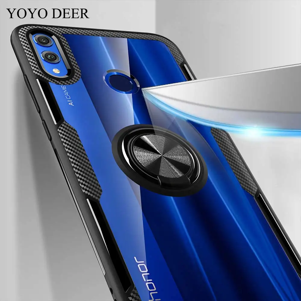 YOYODEER Прозрачный чехол для телефона huawei Honor 8X автомобильный держатель Магнитный