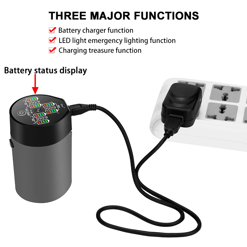 Tonbux 6 портов умное USB многофункциональное зарядное устройство перезаряжаемое AA AAA