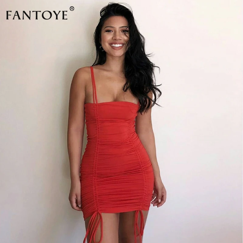 Женское Клубное облегающее платье Fantoye на завязках с высокой талией элегантные