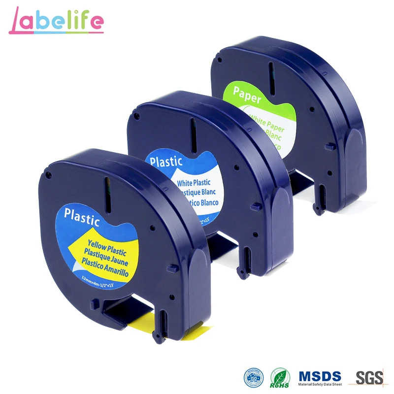 

Labelife 3 упаковки комбинированная лента LT 12 мм 91200 91201 91202 совместимая с DYMO LetraTag этикетки ленты для этикеток, принтер этикеток