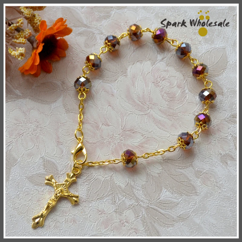5 шт./лот браслет с прозрачным стеклом для крещения крещения|charm bracelet|rosary braceletbracelet