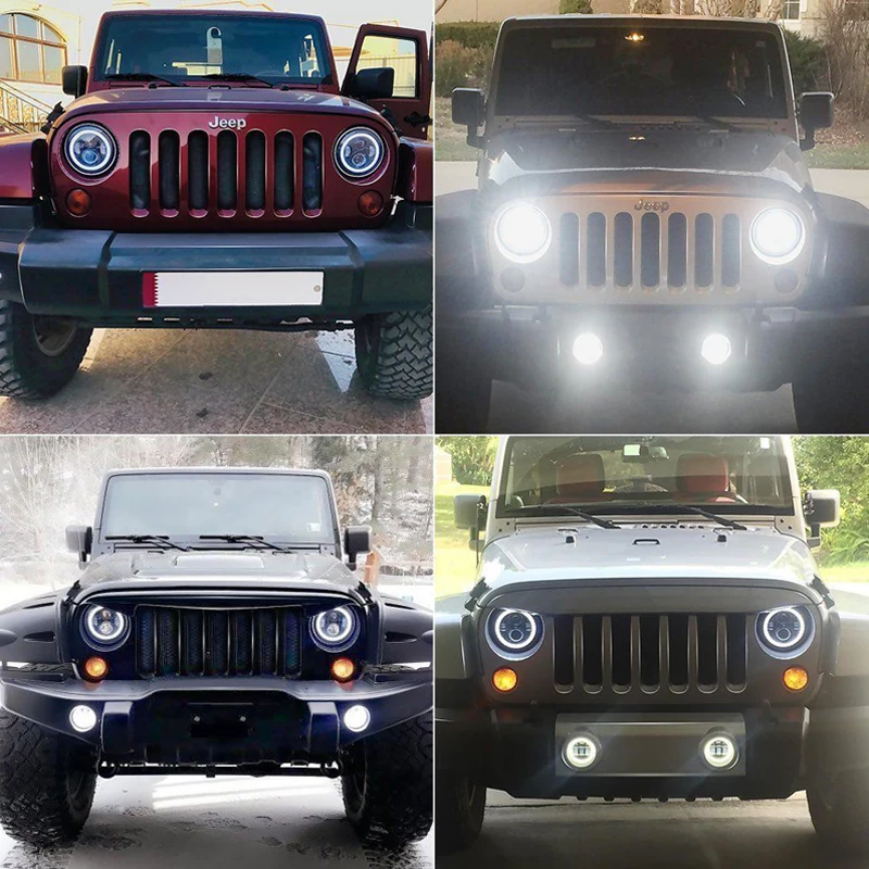 Wzjoo Для Hummer H1 H2 головной светильник s 4 &quotсветодиодный туман + 2X H4 7 дюймов круглые