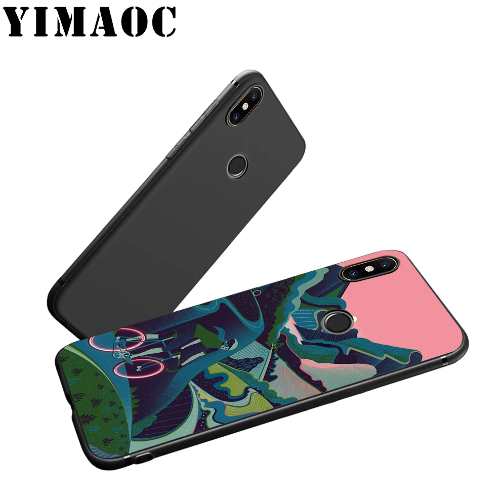 YIMAOC Bicycle Style Soft Silicone Case for Xiaomi Redmi Note 9 Mi 8 Se 7 6 6A A1 A2 4X 4A 5A 5 MAX 3 MiA1 |