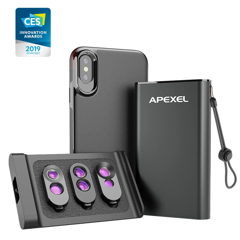 APEXEL двойные Объективы телефон для фотоаппаратов комплект рыбий глаз Широкий