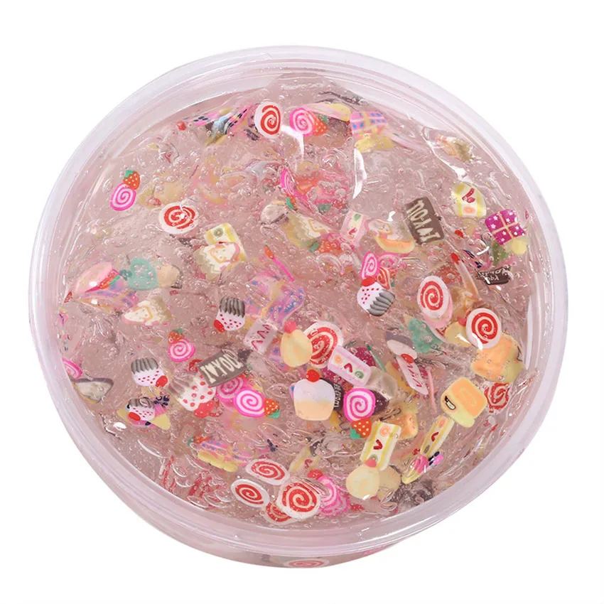 50 г прозрачного хрусталя Kawaii слизь милые фруктовый салат Fimo putty дети кляп игрушка в подарок лепка из глины