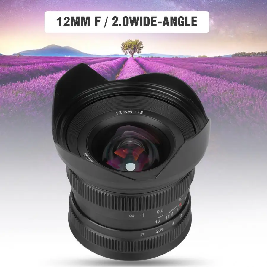 12 мм f2.0 Супер широкоугольный APS-C металлический ручной фокус объектив для беззеркальной камеры