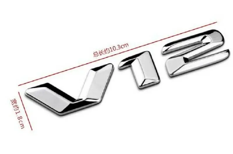 Серебряные буквы V12 эмблема кузова автомобиля значок стикер подходит для Mercedes Benz
