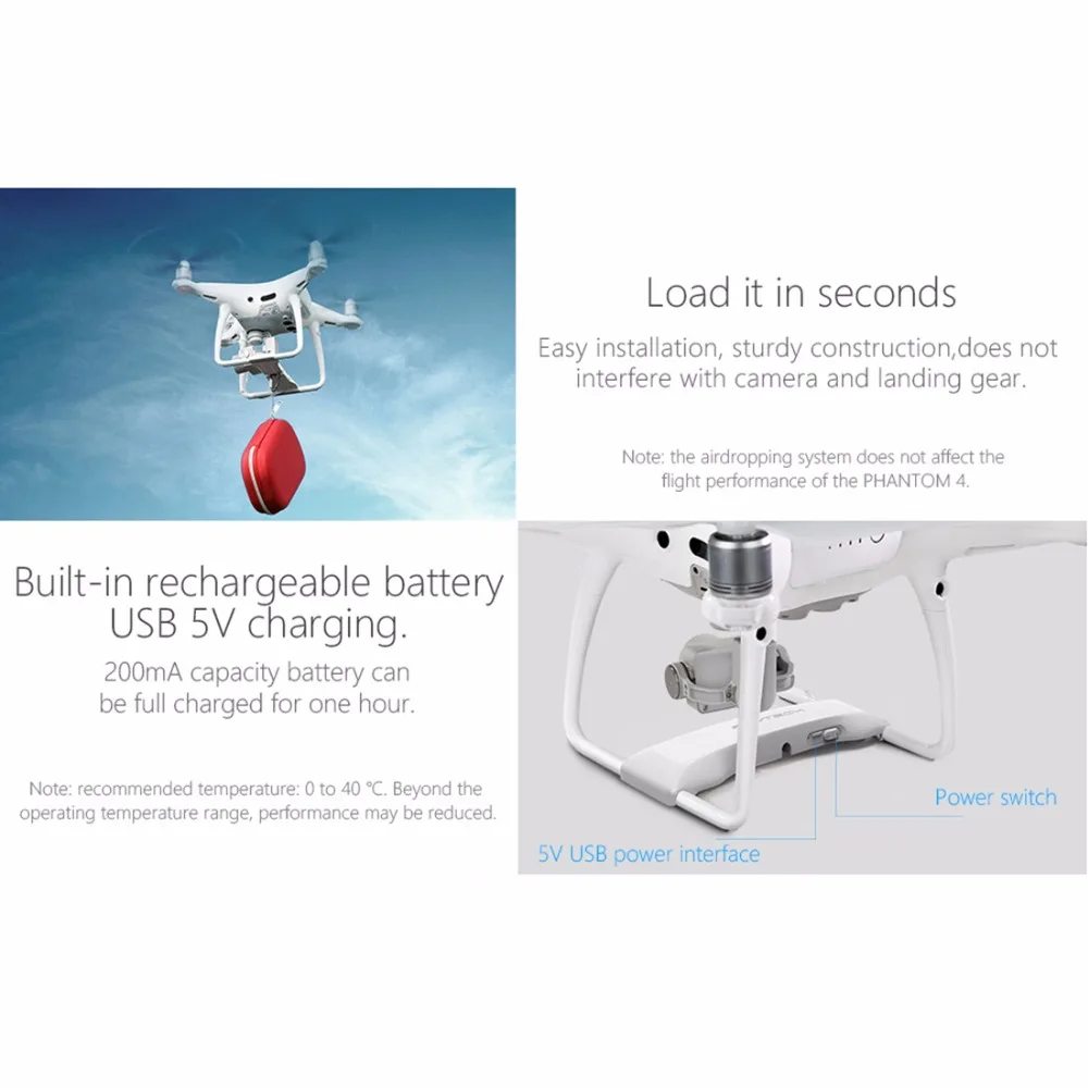 Система сброса воздуха рыболовная приманка Свадебный Метатель для DJI Phantom 4 4P 4A