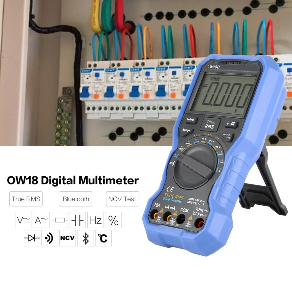 Owon OW18B Digital Multimeter DC/AC Voltage Current Meter Handheld Voltmeter Ammeter Diode NCV Tester Multitester True RMS | Инструменты