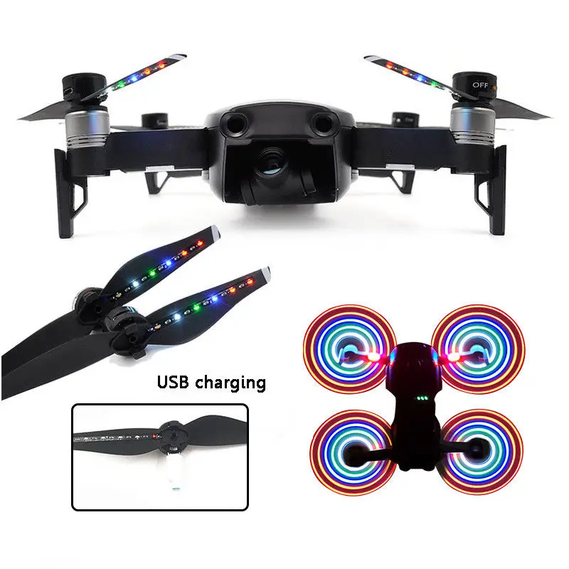 Воздушные пропеллеры DJI Mavic пропеллер со светодиодный Ной вспышкой и USB зарядным