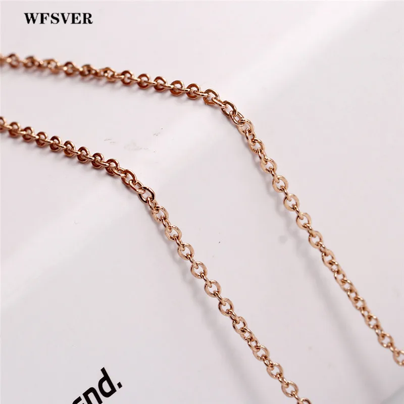 WFSVER корейский стиль ожерелье из нержавеющей стали розовый золотистый цвет