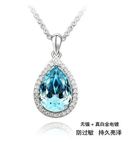 Роскошные подарки Австрийские кристаллы Water Drop лучших друзей ожерелье Модные украшения-слезы любви