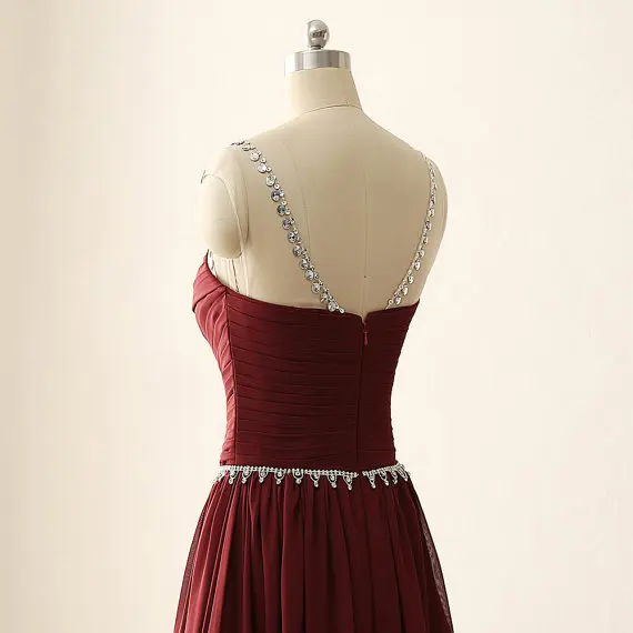 Урожай красное тонкий-линии шифоновое свадебные платья 2016 горячая совок длиной