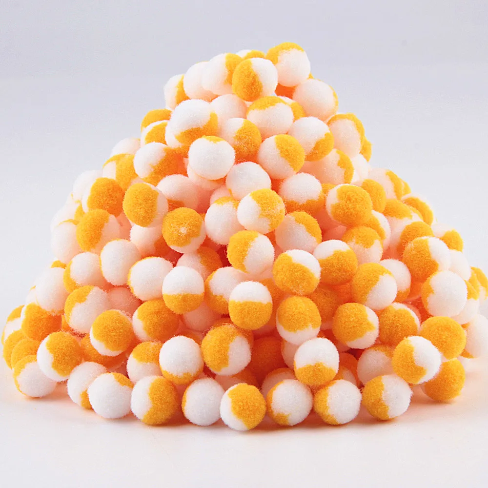 orange Pompones 15 мм мини Помпон меховой шарик плюшевый помпон ручной работы Diy Материал раннего обучения творческие волосы шарик ручной работы поставки 20 г - Цвет: orange