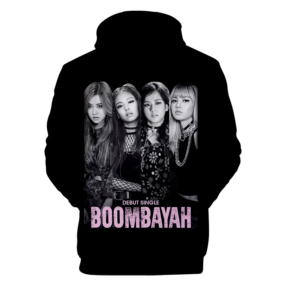 VAGROVSY Kpop Черный Розовый BOOMBAYHA 3D Толстовка для женщин и мужчин Модная популярная с длинным рукавом Harajuku Хип Хоп унисекс Hooides