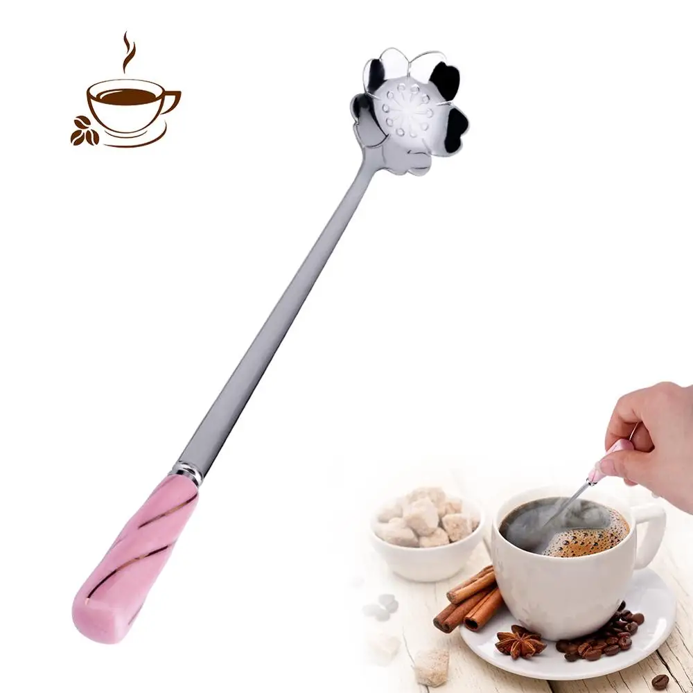 Креативная Цветочная кофейная ложка из нержавеющей стали розовая спираль с