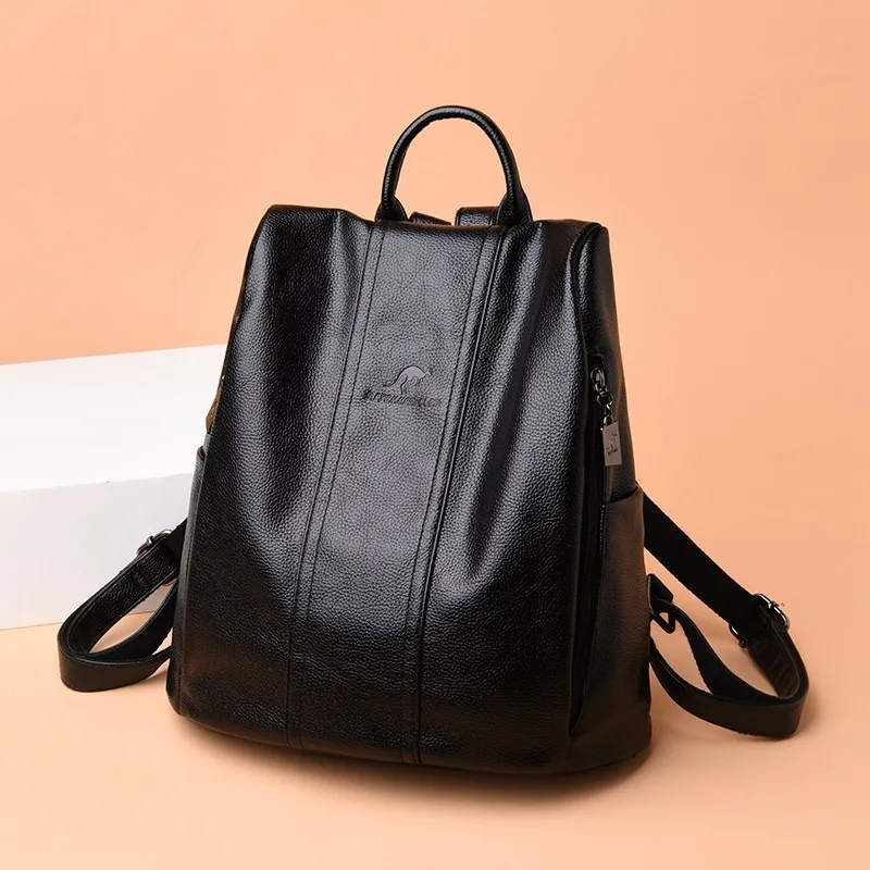 Женские кожаные рюкзаки, высокое качество, Mochila Feminina, винтажный рюкзак, Одноцветный, известный роскошный бренд, рюкзаки для девочек, Sac A Dos