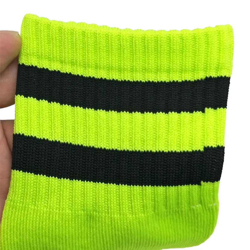 Флуоресцентные зеленые носки для мужчин и женщин по колено футбола махровые на
