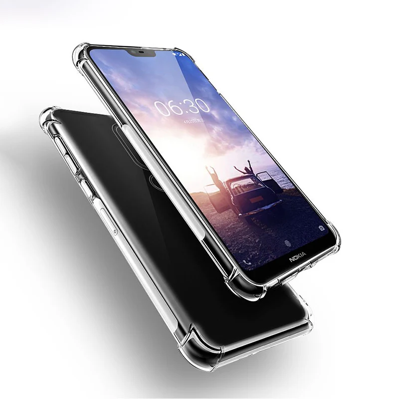 Противоударный прозрачный силиконовый защитный чехол для Nokia 2 1 3 4 5 6 7 8