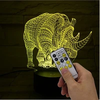 rhinoceros child christmas gift led 3d table lamps for living room lamparas de mesa 3d night light table lamp for bedroom