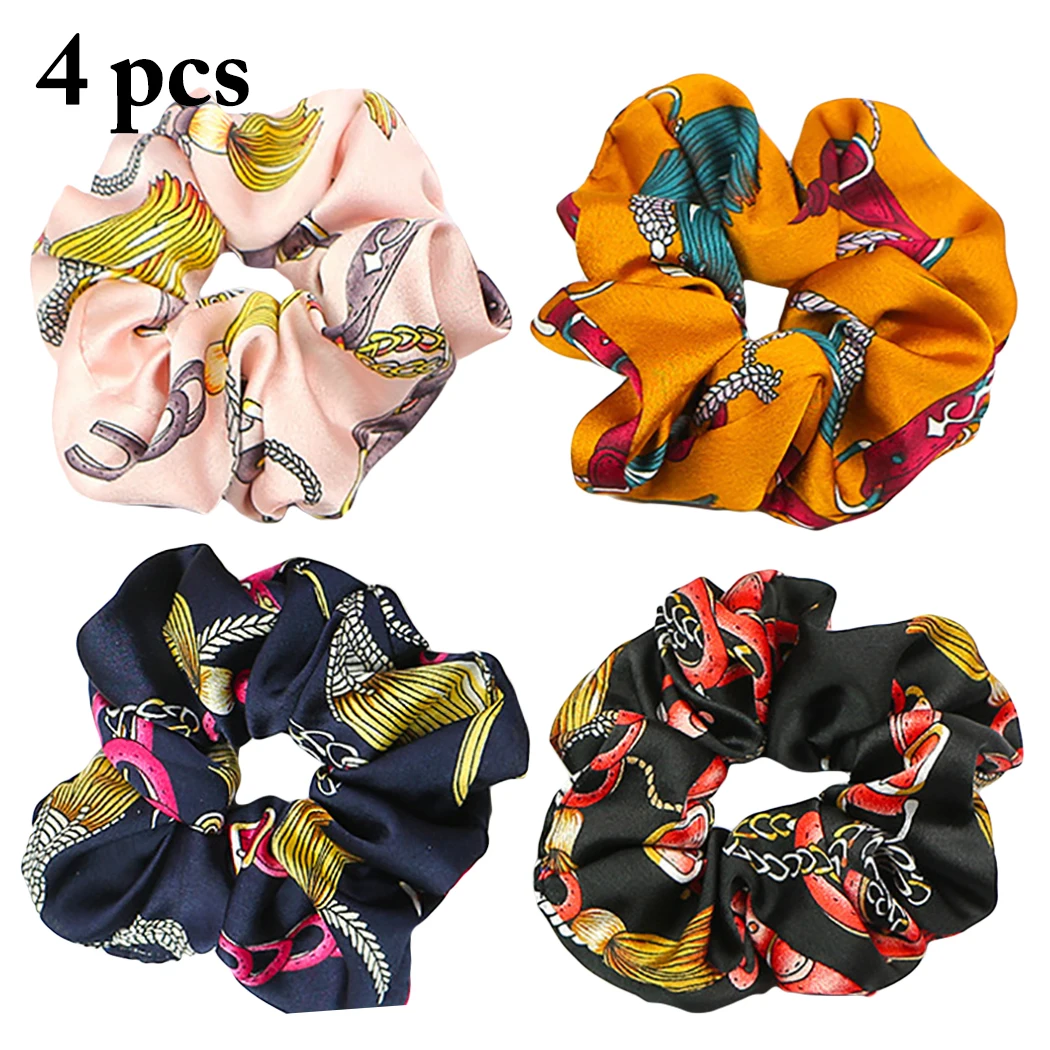 4pcs Hair Scrunchie Women Girls Elastic Rubber Bands Accessories Gum For Tie Ring Rope Ponytail Holder |
