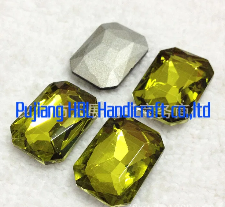 

Olivine Colour Square Octagon Shape Crystal Fancy Stone Glass Crystal Square Stone For Jewelry Making