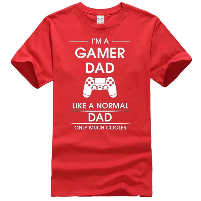 Красный Топ Футболка I'm A Gamer Dad подарок для папы передовая война игры на консоли Мужская футболка - Цвет: Красный