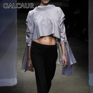 Блузка Женская Асимметричная в полоску, с открытыми плечами и рукавом до локтя