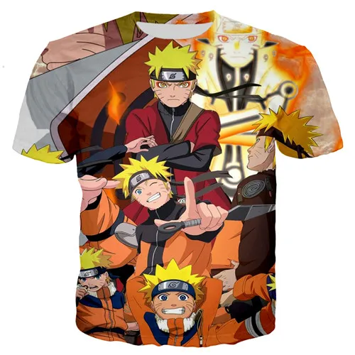 kids t shirt PLstar Cosmos Наруто толстовка с капюшоном детская одежда г. летние рубашки толстовки для мальчиков с Аниме Узумаки Наруто 3D толстовки пуловер с круглым вырезом - Цвет: kids t shirt