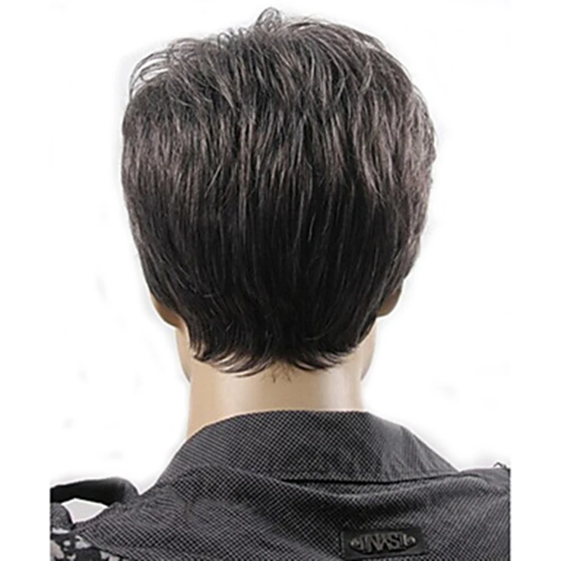 HAIRJOY Женский Мужской синтетический парик короткий кудрявый слоистая стрижка коричневый костюм парик 4 цвета