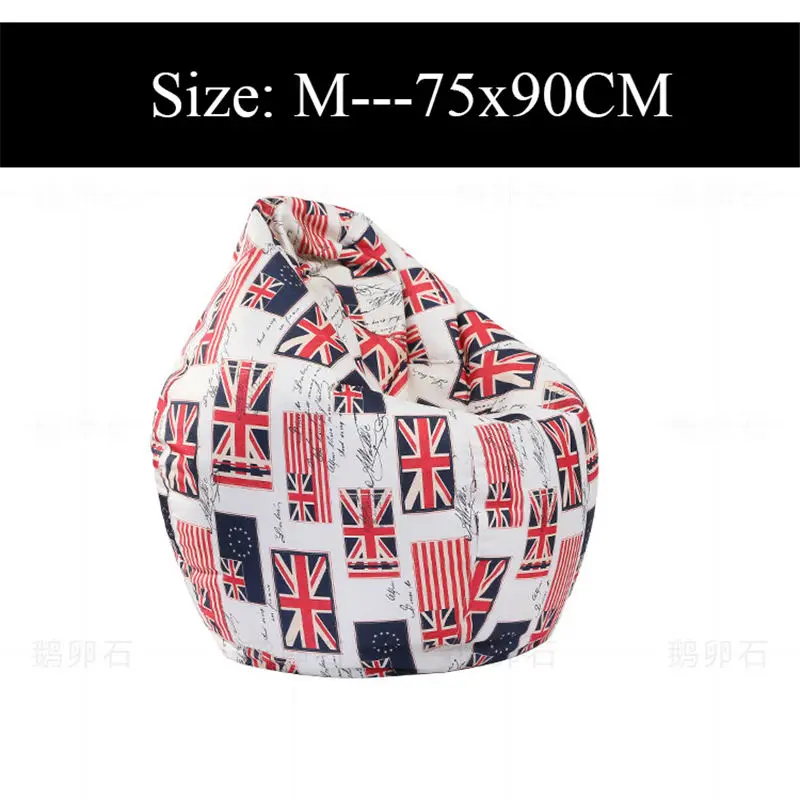 M-75x90CM Напечатанный мешок для дивана, шезлонг, чехлы для диванов, ленивый мешок для диванов, без наполнения, для улицы, пуф, слоеный диванчик, сиденье, татами, для гостиной - Цвет: M-75x90CM